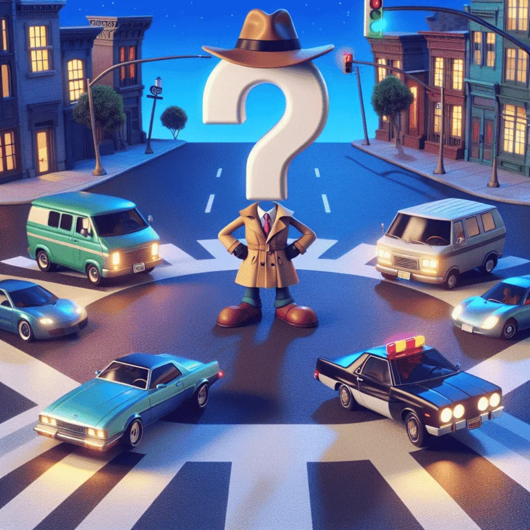 Four cars come to a four way stop
