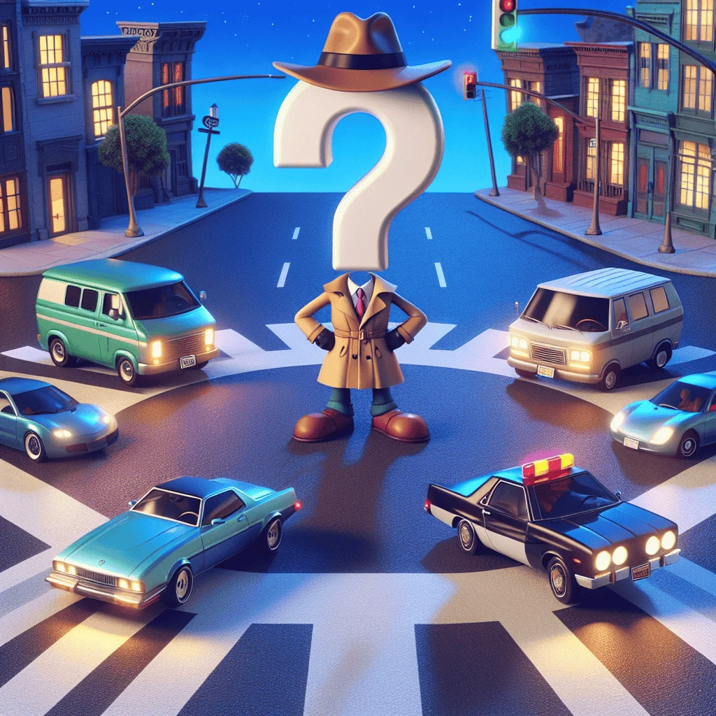 Four cars come to a four way stop