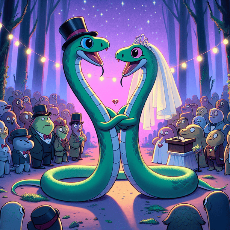 If two snakes marry what will their towels say?