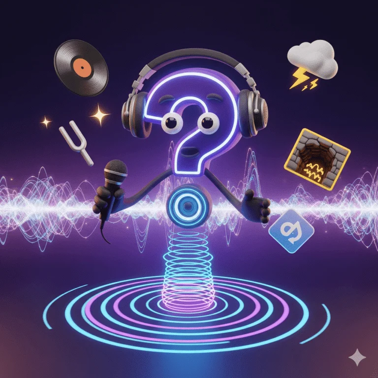 Ethereal Echoes Soundwave Riddles illustration featuring audio waves on Riddlepedia