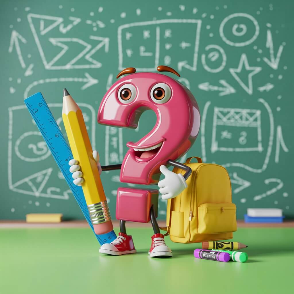 Classroom Conundrums School Supply Riddles illustration featuring desk gear on Riddlepedia