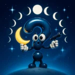 Celestial Cycles Lunar Phase Riddles illustration featuring moon phases on Riddlepedia
