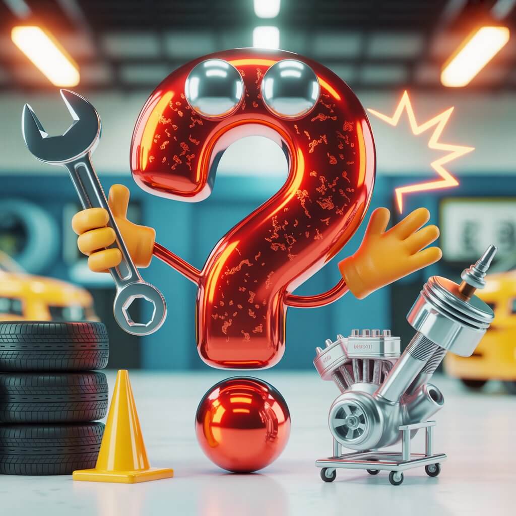 Enigma Engines Car Mechanic Riddles illustration featuring auto repair on Riddlepedia